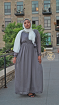 Elegant Cleopatra Chiffon Maxi Dress FINAL SALE in gray with long sleeves and stylish design