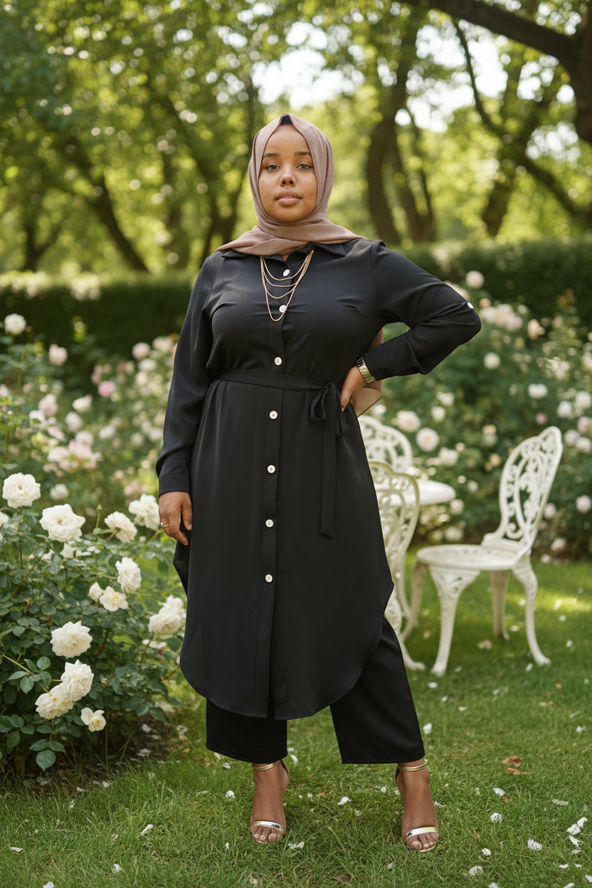 Flowy Button - Down Midi Dress Shirt - ZIZI Boutique