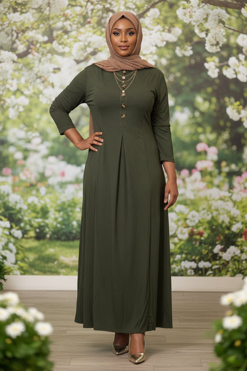 Four Button Maxi Dress - ZIZI Boutique