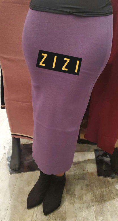 Free Size Women's Sweater Maxi Skirt in purple from ZIZI Boutique styled with black ankle boots