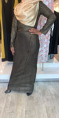 Elegant Gold Links Evening Dress with Long Sleeves and a Stylish Design, Perfect for Formal Events
