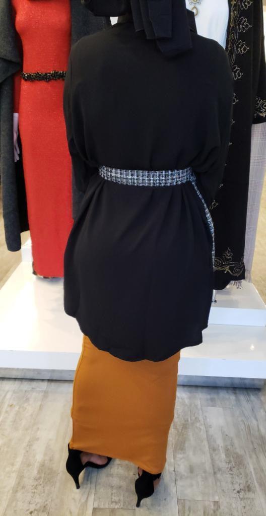 High - Low Dress Shirt — Black & Print - ZIZI Boutique