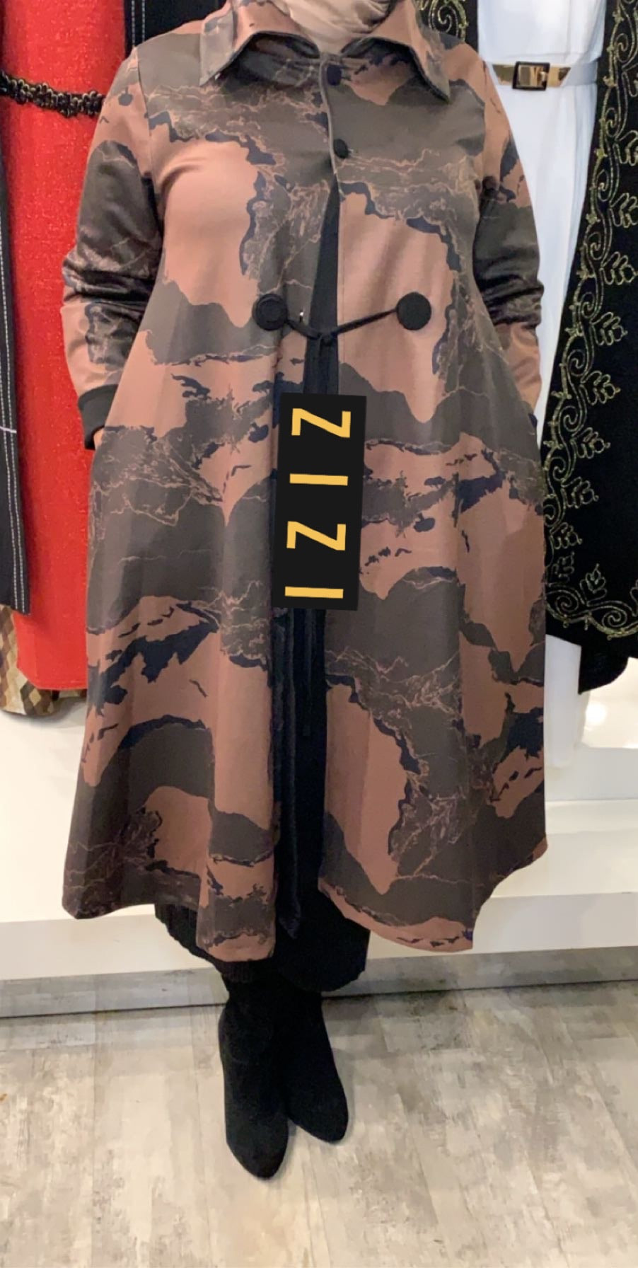 Canab Umbrella Coat - Olive/Taupe - ZIZI 