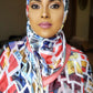 Silk Print Hijab - Bubblegum Multicolor Box Print - ZIZI Boutique