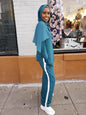 Turquoise Jersey Hoodie Maxi Dress from ZIZI Boutique with stylish design and hood for casual wear