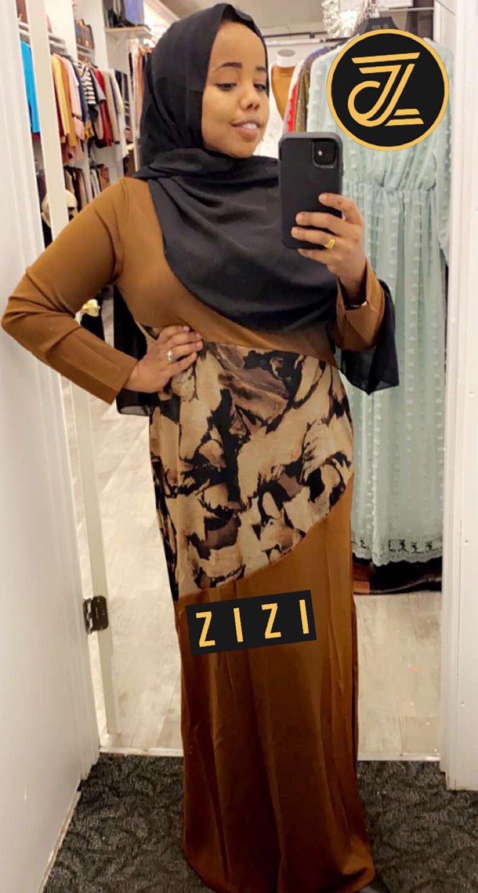 Mid-Print Modest Maxi Dress - ZIZI Boutique
