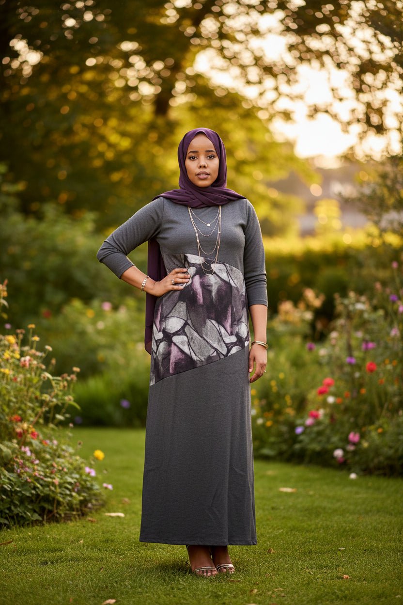 Mid-Print Modest Maxi Dress - ZIZI Boutique