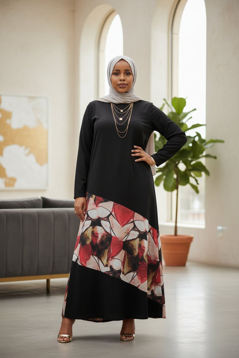 Mid-Print Modest Maxi Dress - ZIZI Boutique
