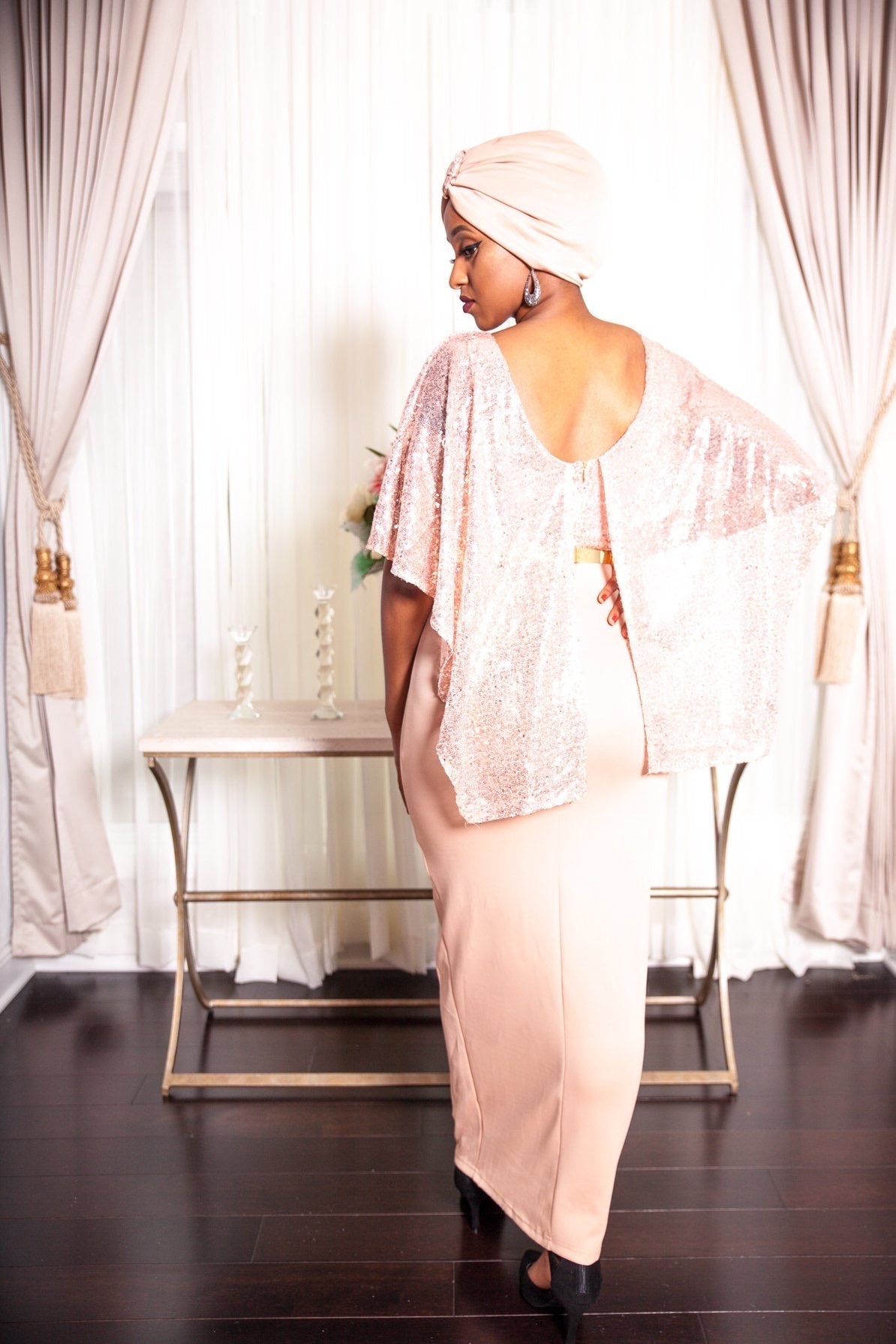 Mini Cape Elegant Dress - ZIZI Boutique