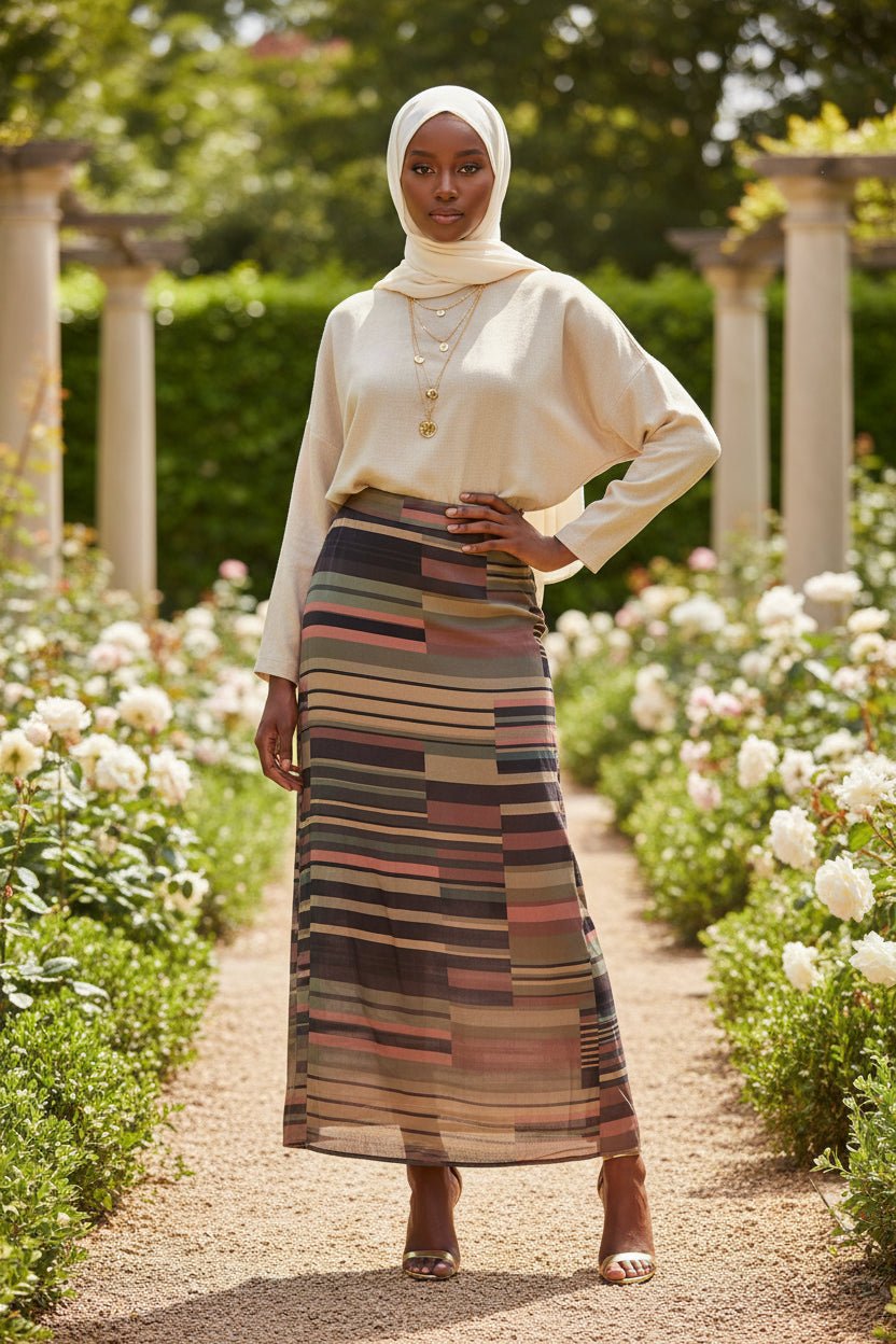Multi Stripe Maxi Skirt - ZIZI Boutique