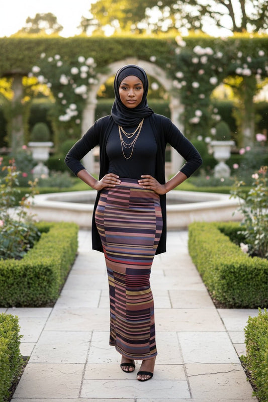 Multi Stripe Maxi Skirt - ZIZI Boutique