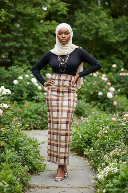 Plaid Print Women's Maxi Skirt - ZIZI Boutique