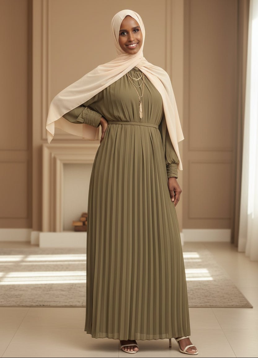 Pleated Solid Chiffon Maxi Dress - ZIZI Boutique