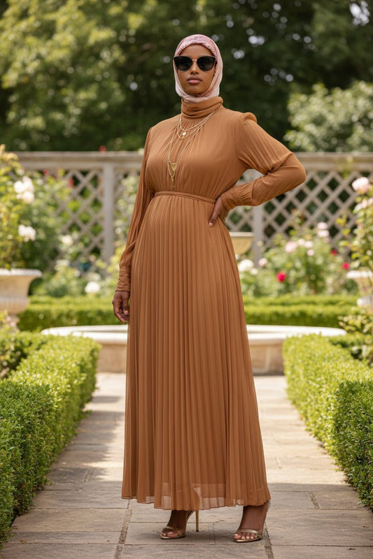 Pleated Solid Chiffon Maxi Dress - ZIZI Boutique