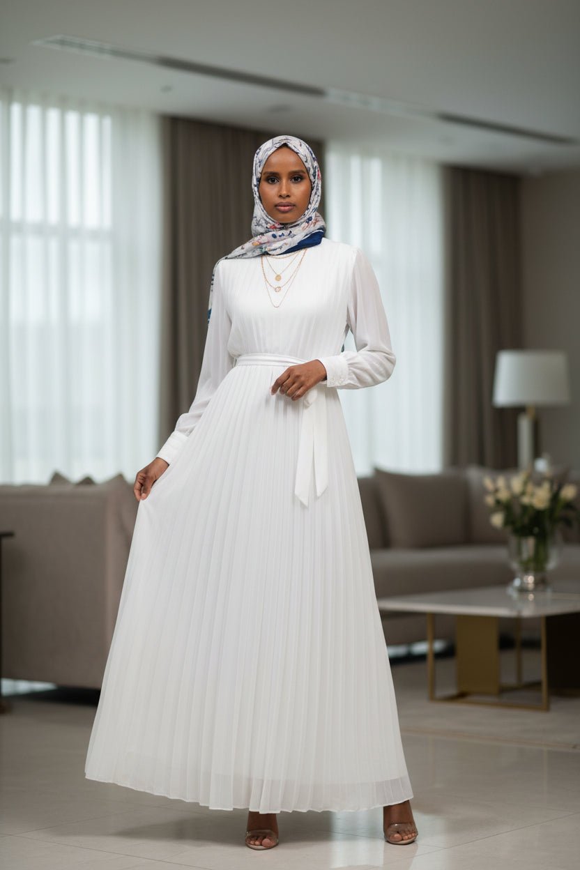 Pleated Solid Chiffon Maxi Dress - ZIZI Boutique