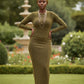Shimmery Bodycon Zipper Maxi Dress - ZIZI Boutique