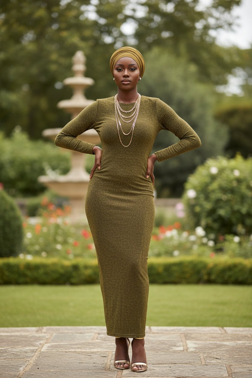 Shimmery Bodycon Zipper Maxi Dress - ZIZI Boutique