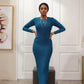 Shimmery Bodycon Zipper Maxi Dress - ZIZI Boutique