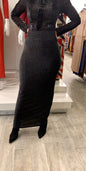 Shimmery High Waisted Maxi Skirt in black, perfect for stylish and elegant outfits
