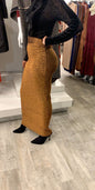 Shimmery High Waisted Maxi Skirt from ZIZI Boutique in a stylish brown tone for elegant outfits