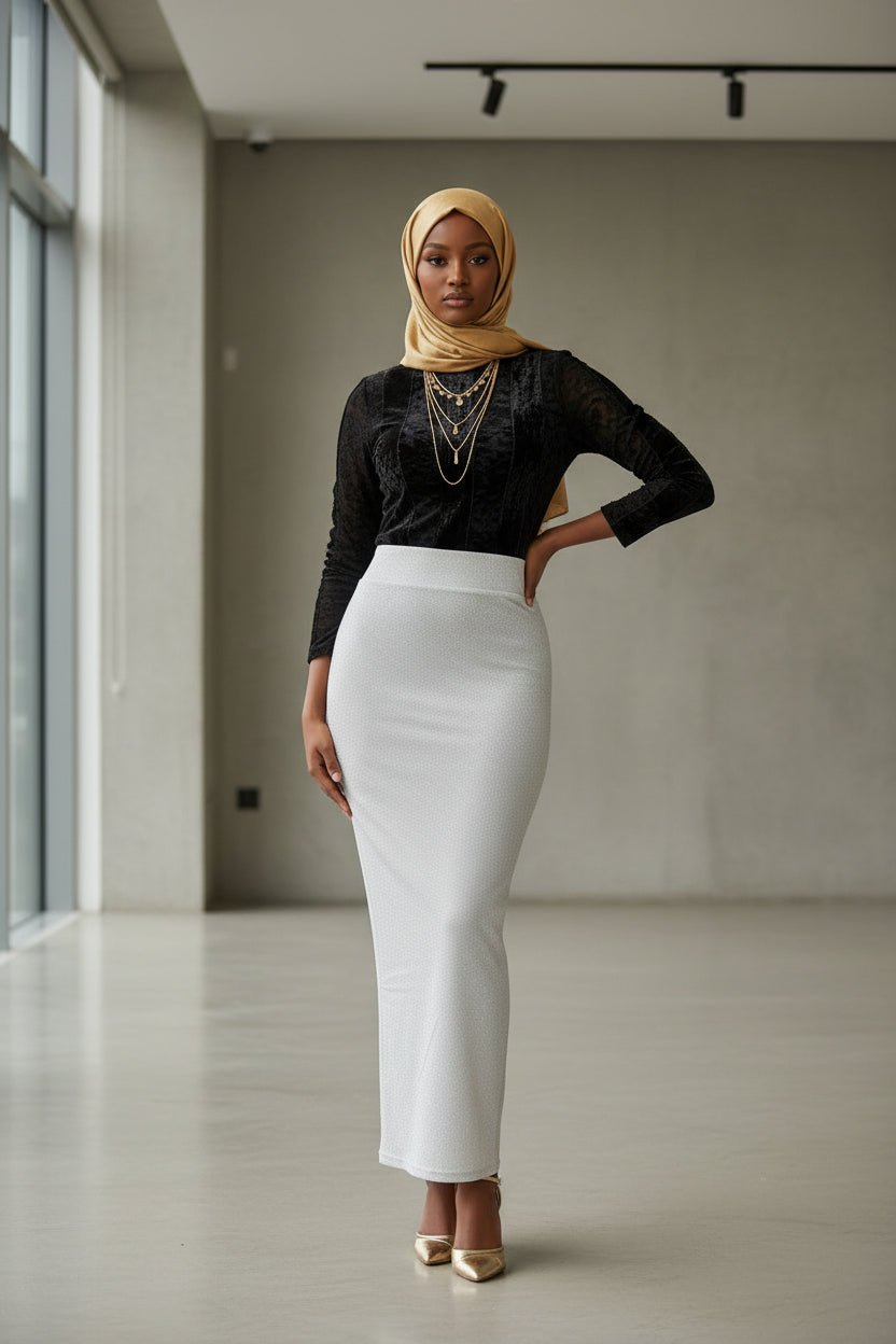 Shimmery High Waisted Maxi Skirt for Women - ZIZI Boutique