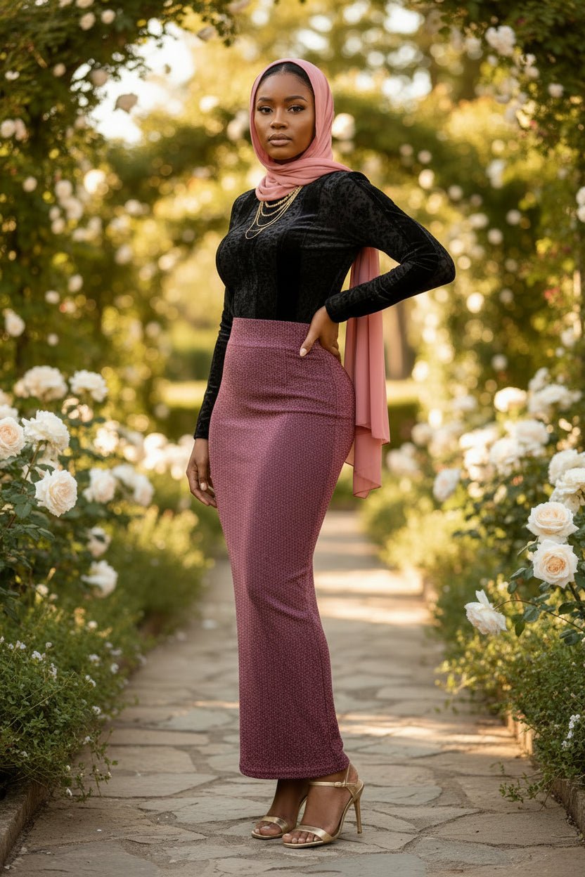 Shimmery High Waisted Maxi Skirt for Women - ZIZI Boutique