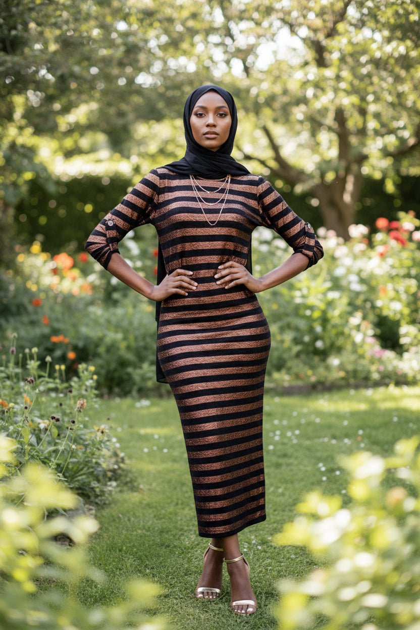 Shiny Stripe Maxi Dress - ZIZI Boutique