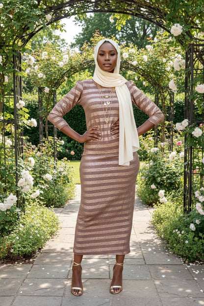 Shiny Stripe Maxi Dress - ZIZI Boutique