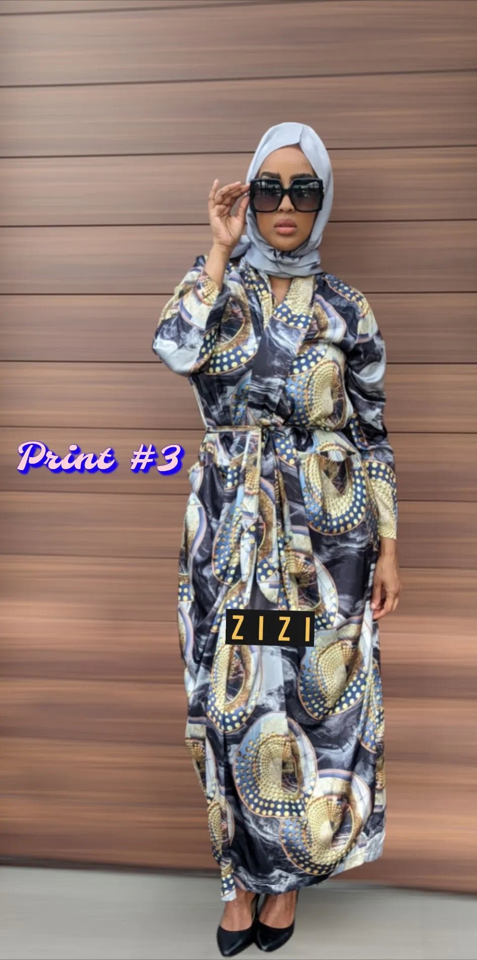 Silk Satin Maxi Print Dress — Cross Style - ZIZI Boutique