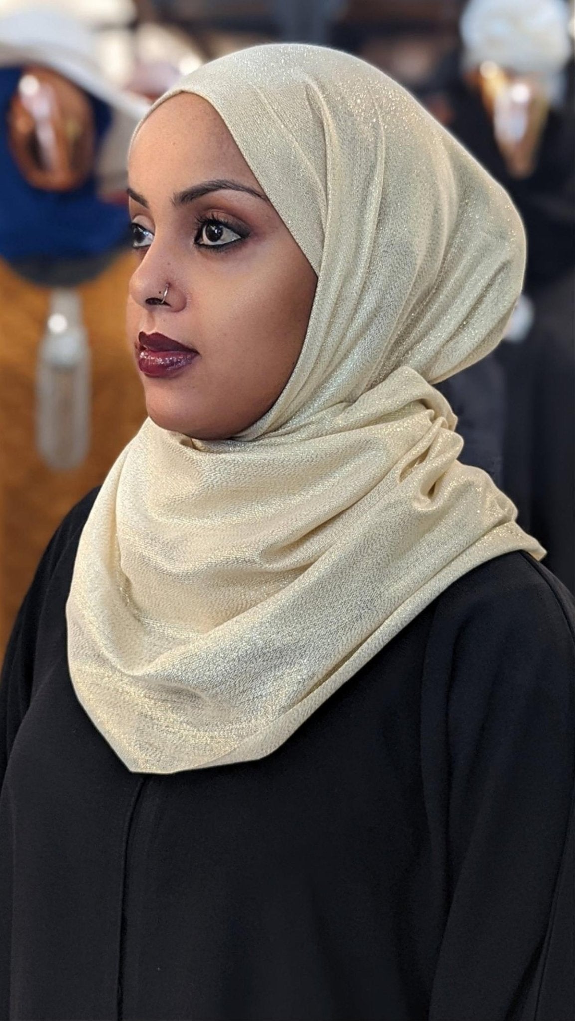 Sparkly XL Hijab — Light Gold - ZIZI Boutique