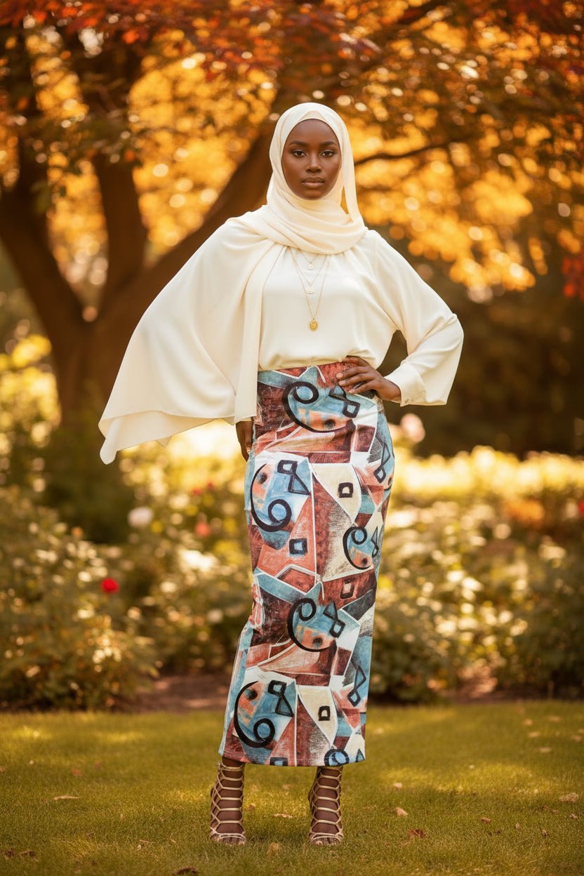 Suede Winter Print Maxi Skirt - ZIZI Boutique