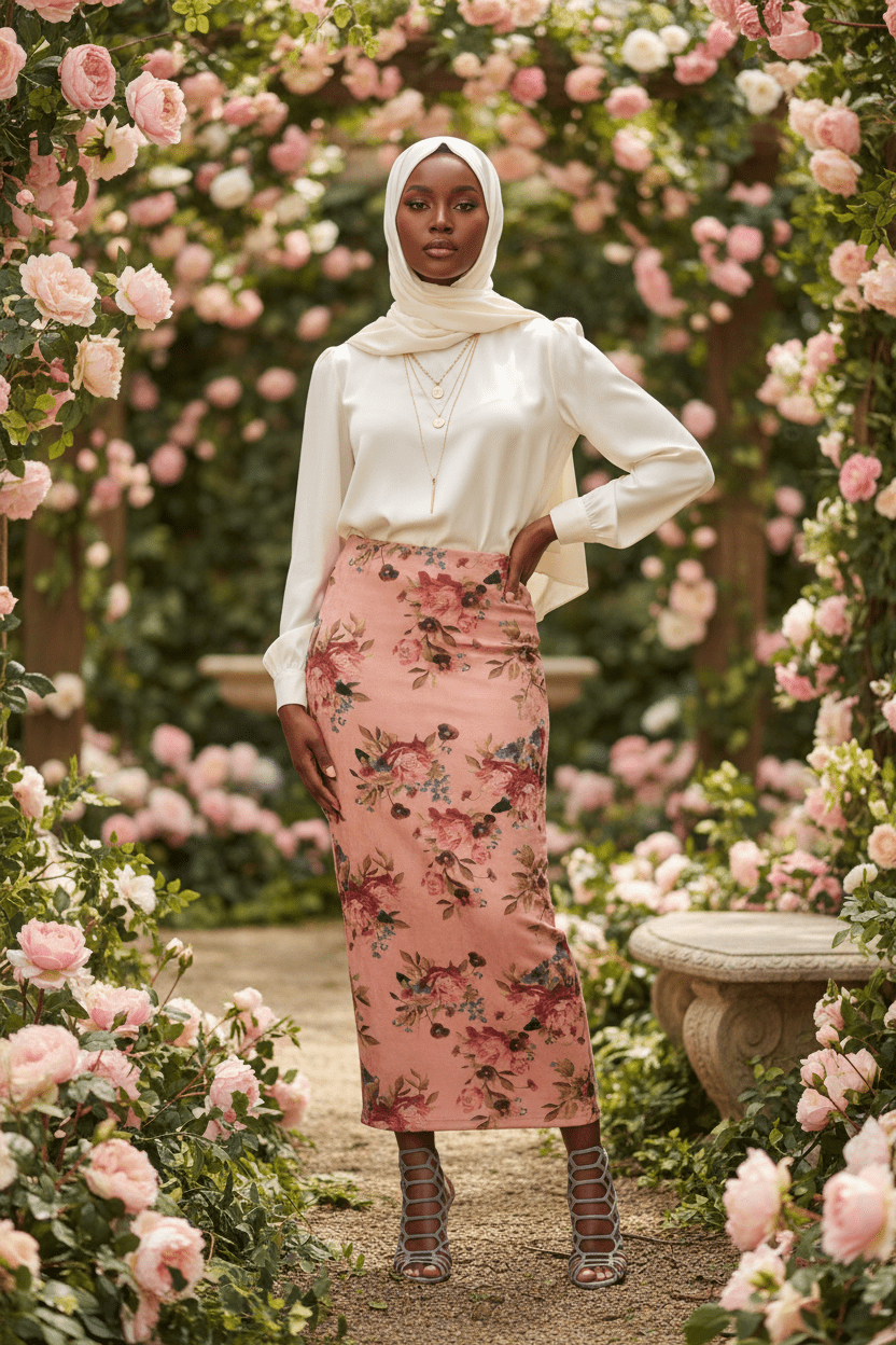 Suede Winter Print Maxi Skirt - ZIZI Boutique