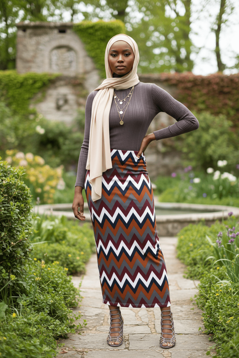 Suede Winter Print Maxi Skirt - ZIZI Boutique