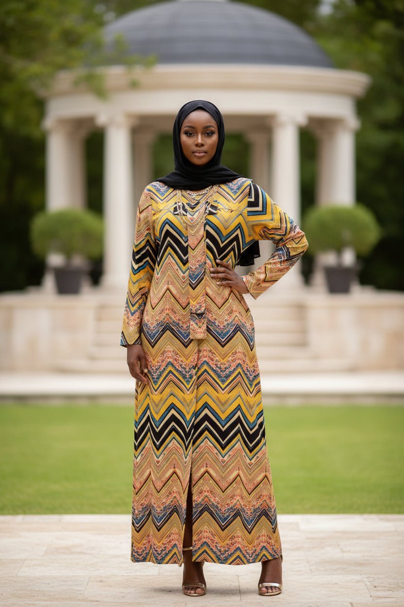 Tie Down Print Maxi Dress - ZIZI Boutique