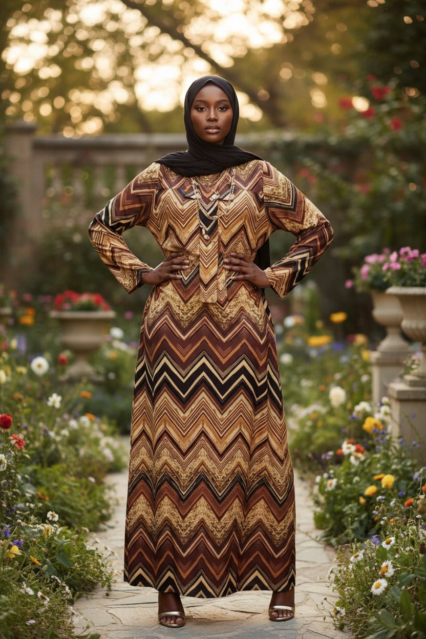 Tie Down Print Maxi Dress - ZIZI Boutique