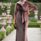 Two Tone Colorblock Velvet Evening Dress - ZIZI Boutique