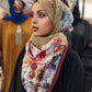 XL Print Hijab — Red & Orange Flowers - ZIZI Boutique
