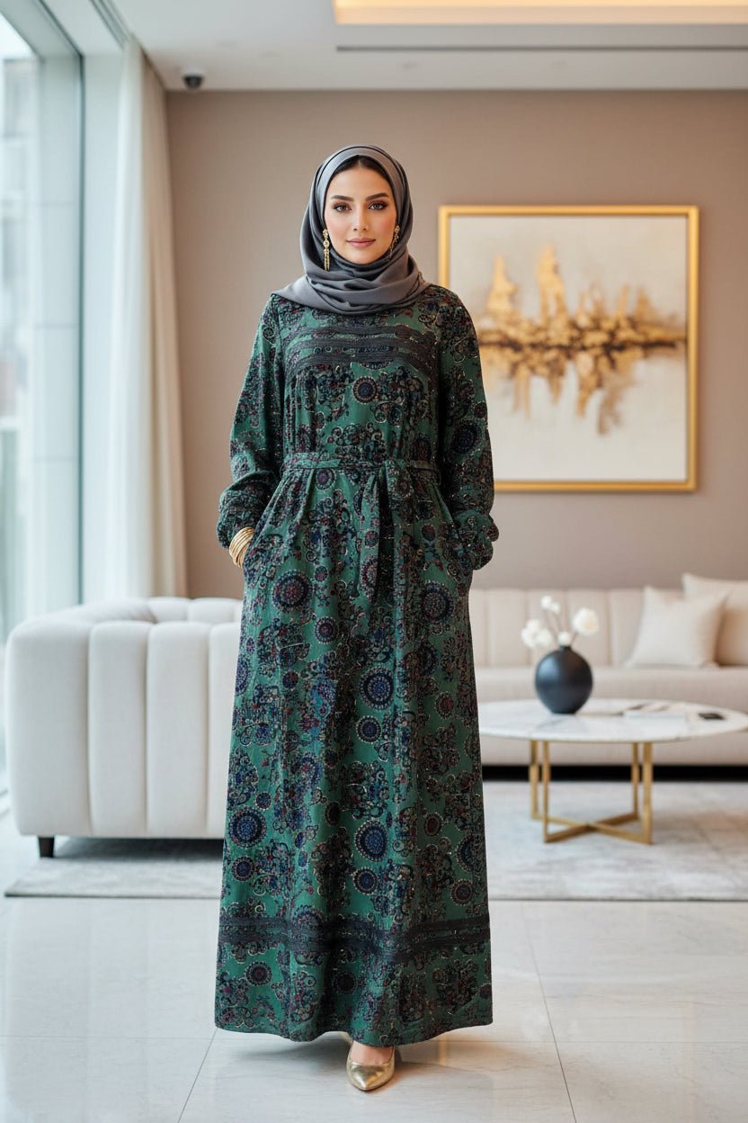 Yani Velvet Print Maxi Dress - ZIZI Boutique