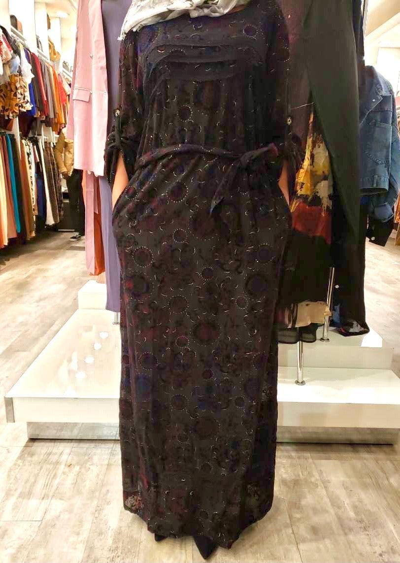 Yani Velvet Print Maxi Dress - ZIZI Boutique