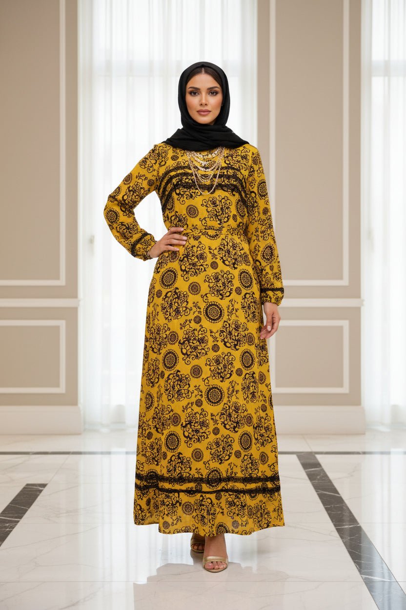 Yani Velvet Print Maxi Dress - ZIZI Boutique