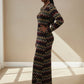 ZigZag Bold Print Winter Maxi Dress with Pockets - ZIZI Boutique