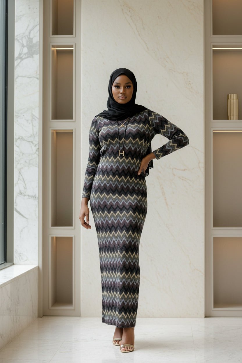 ZigZag Pastel Winter Maxi Dress - ZIZI Boutique
