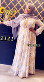 Chiffon Floral Print Maxi Dress from ZIZI Boutique with long sleeves and floral design
