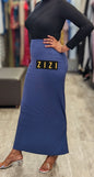 ZIZI Boutique Essential Jersey Maxi Skirt in Navy Blue with a Comfortable Fit for Everyday Wear