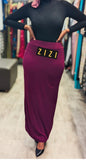 ZIZI Boutique Essential Jersey Maxi Skirt in burgundy, perfect for stylish and comfortable wear.