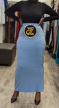 ZIZI Boutique Essential Jersey Maxi Skirt in blue, perfect for stylish summer outfits and casual wear