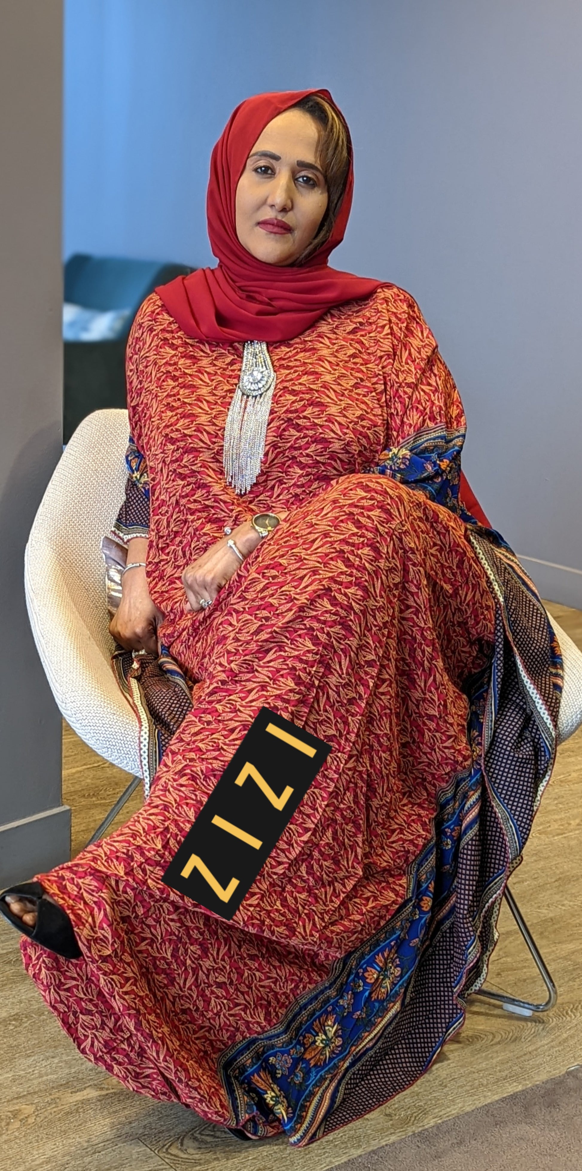 ZIZI modest butterfly print dress featuring a rich color pattern and comfortable flowing design