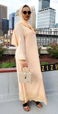 ZIZI premium chiffon dresses featuring a butterfly design in soft peach color for a stylish look