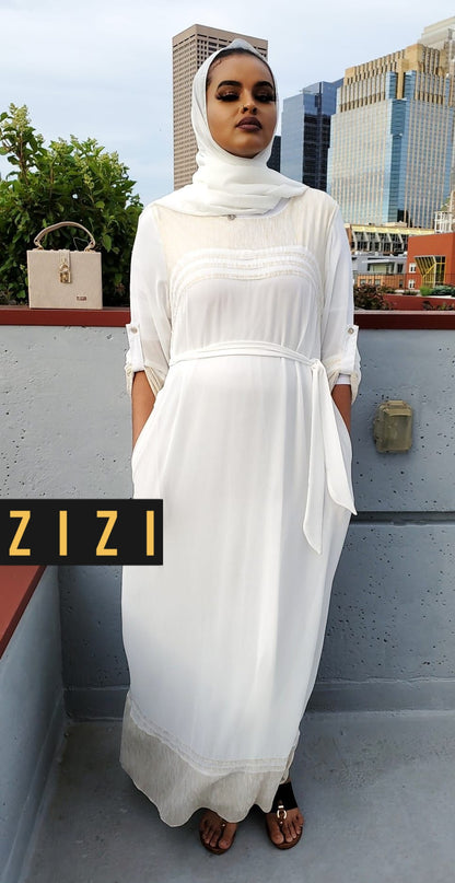 ZIZI butterfly dress in white premium chiffon dresses with elegant design, perfect for any occasion