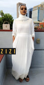 ZIZI butterfly dress in white premium chiffon dresses with elegant design, perfect for any occasion